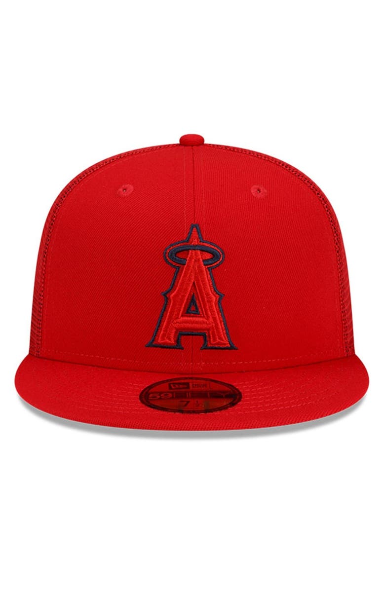 New Era Youth New Era  Red Los Angeles Angels 2023 Batting Practice 59FIFTY Fitted Hat, Alternate, color, 