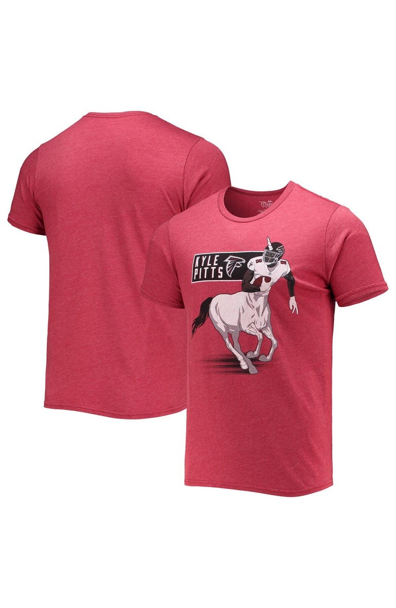 Majestic Threads Men's Majestic Threads Kyle Pitts Red Atlanta Falcons Tri-Blend Unicorn Player T-Shirt, Main, color, 