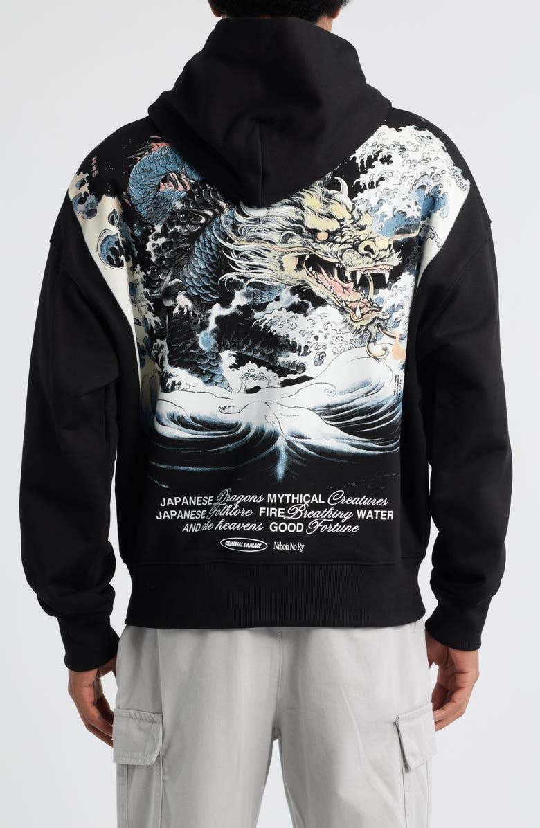 CRIMINAL DAMAGE Mythology Graphic Hoodie, Alternate, color, Black