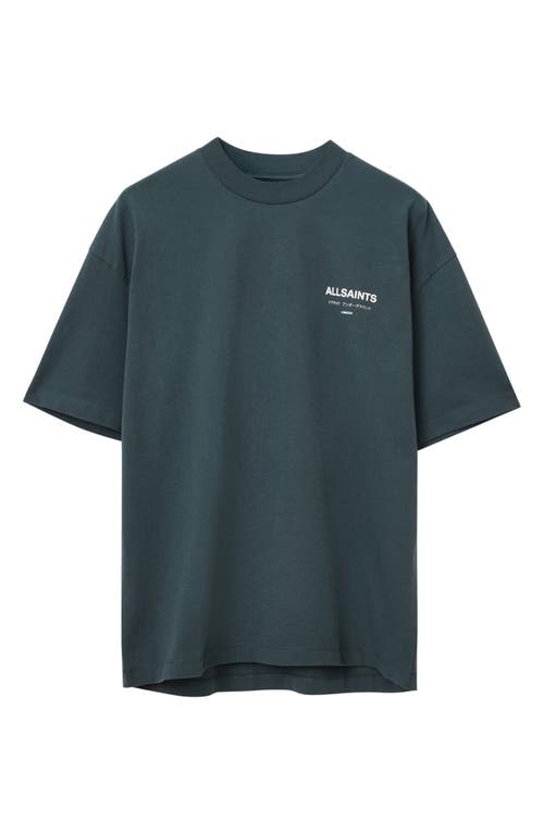 Allsaints Underground Oversize Graphic T-shirt In Blue