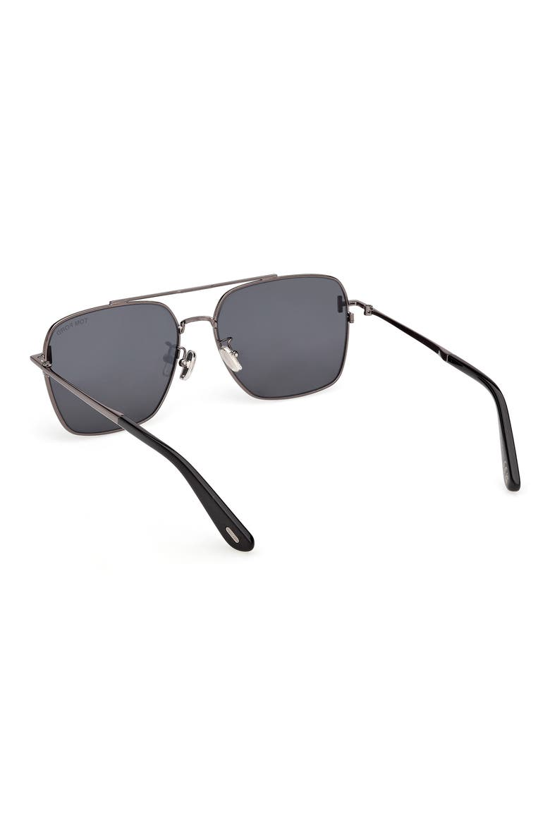 60mm Navigator Sunglasses, Alternate, color, SHINY GUNMETAL / SMOKE LENS