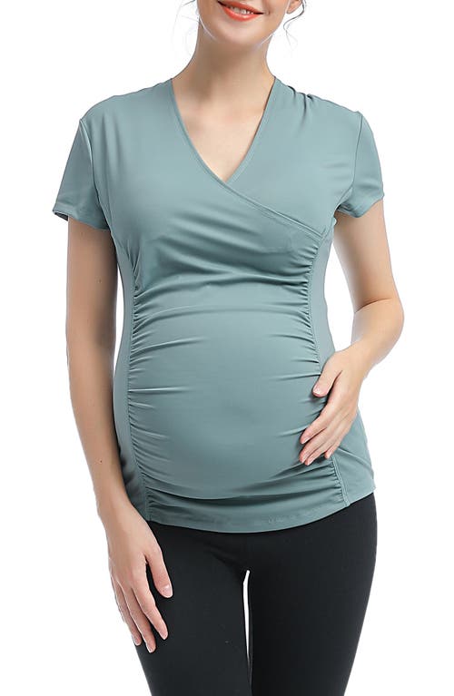 Kimi and Kai Essential Maternity/Nursing Top in Beryl Green 