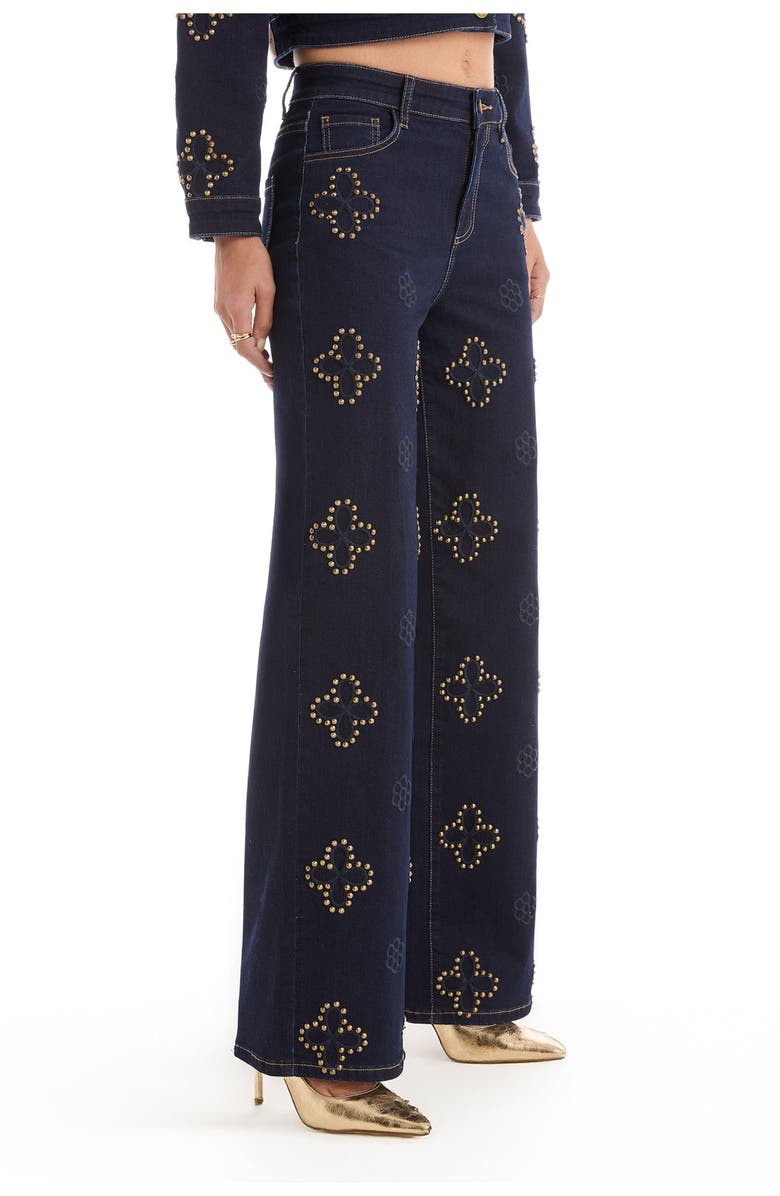 The Noli Shop Kaia Studded High Rise Jean Petite, Alternate, color, Indigo