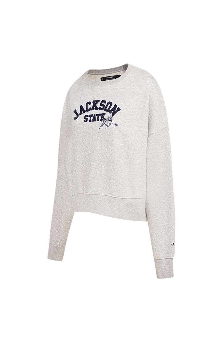 PRO STANDARD Women's Ash Jackson State Tigers Classic 3-Hit Pullover Sweatshirt, Alternate, color, Heather Gray