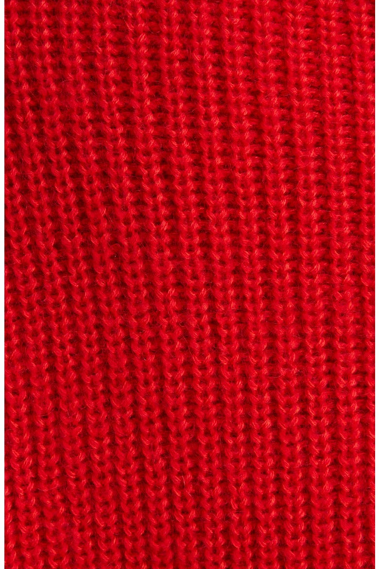 Lace Detail Logo Sweater, Alternate, color, POP RED