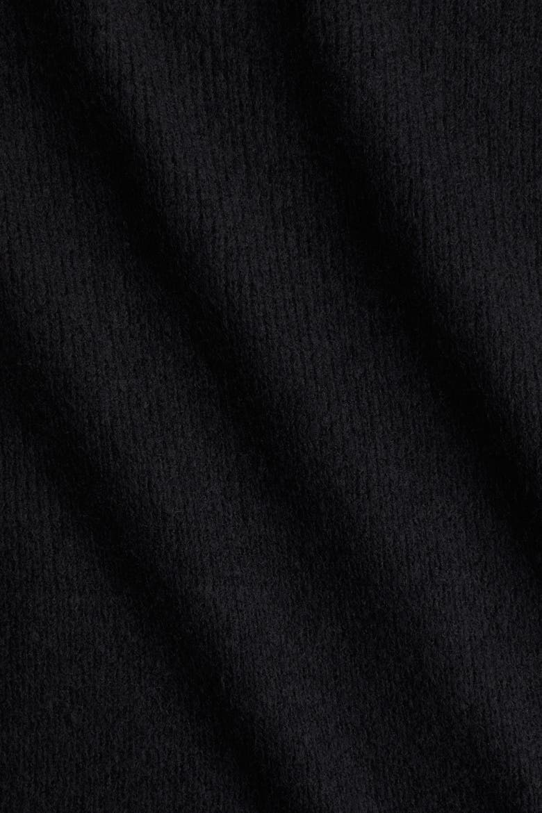 Flounced Rib-knit Dress, Alternate, color, Black
