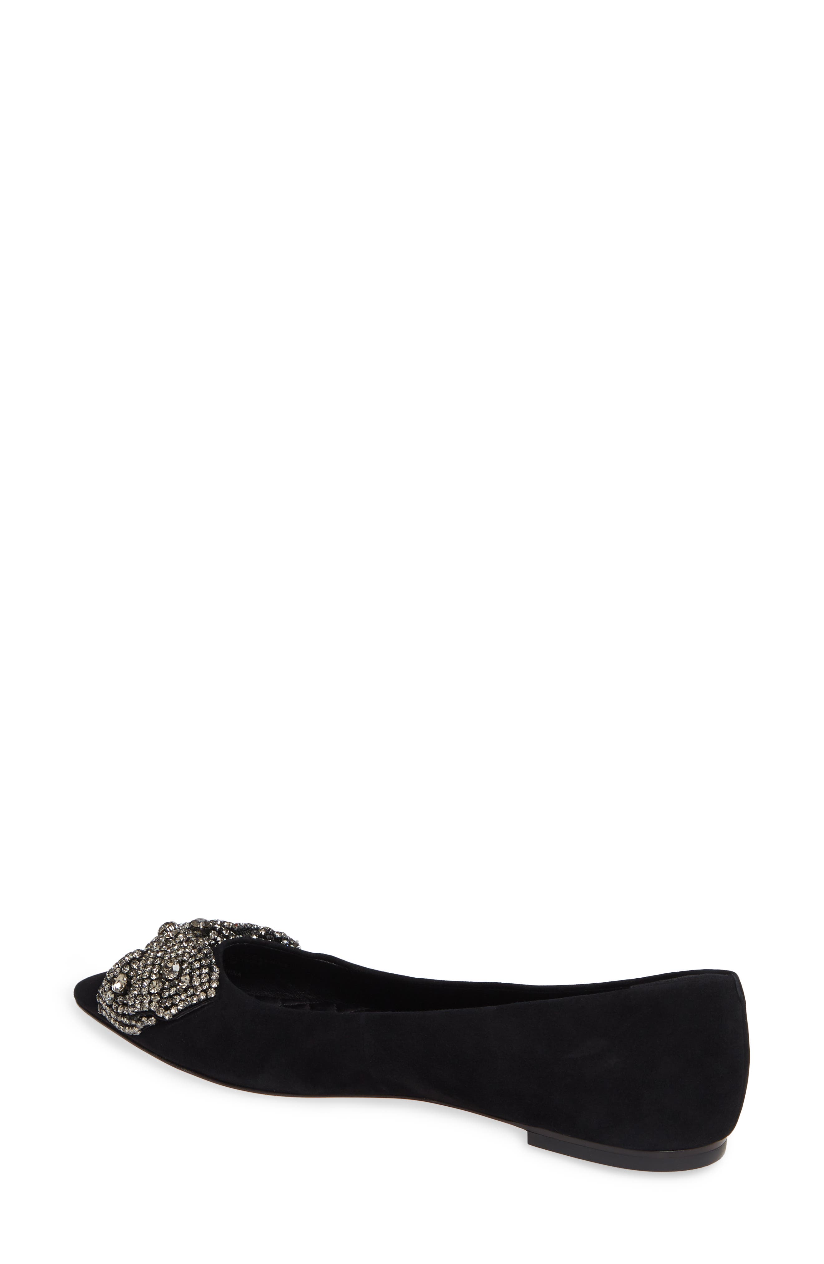 Esme Crystal Bow Flat, Alternate, color, PERFECT BLACK/ BLACK DIAMOND