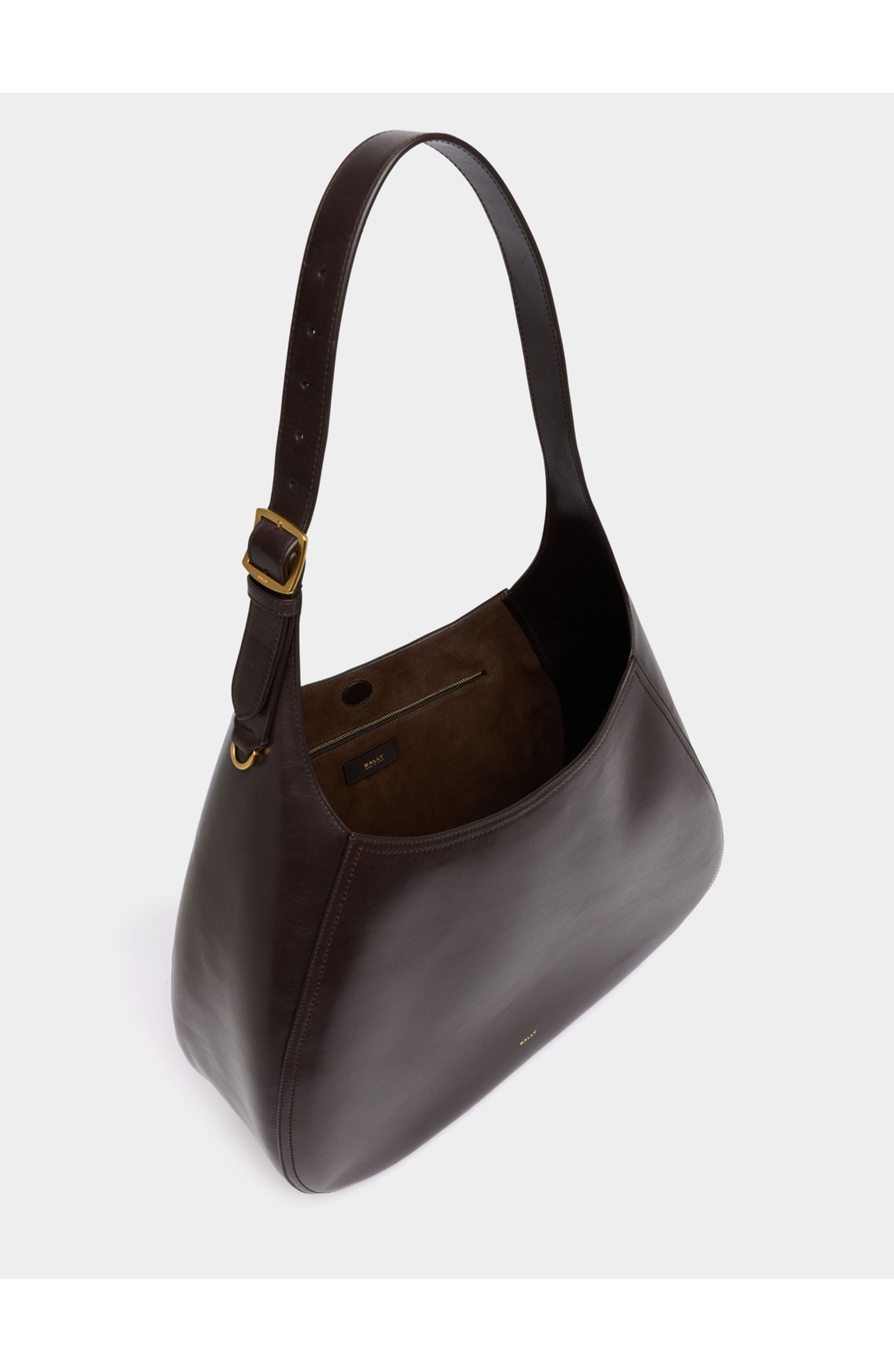 Bally Althea Large Hobo Bag, Alternate, color, Brown