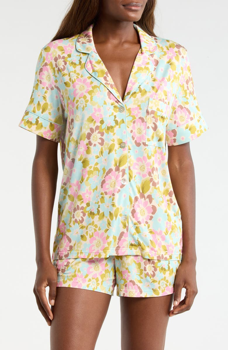 KILO BRAVA Stretch Modal Short Pajamas, Main, color, Painted Blooms