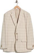Michael Kors Check Two-Button Linen Blend Sport Coat