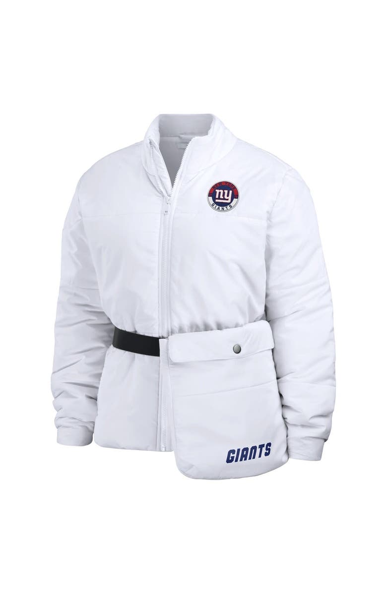 WEAR by Erin Andrews Women's WEAR by Erin Andrews  White New York Giants Packaway Full-Zip Puffer Jacket, Alternate, color, White