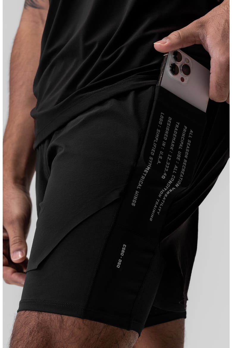 Aerotex Hybrid Liner Short, Alternate, color, Black / Black