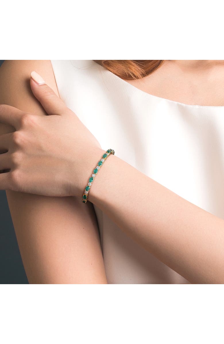 Julianna B. Lab-Created Emerald & Diamond Tennis Bracelet, Alternate, color,