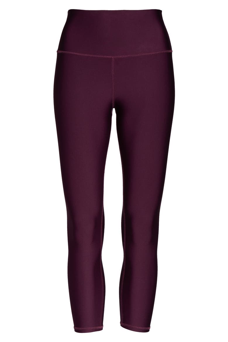 Airlift High Waist Capris, Alternate, color, BLACK PLUM