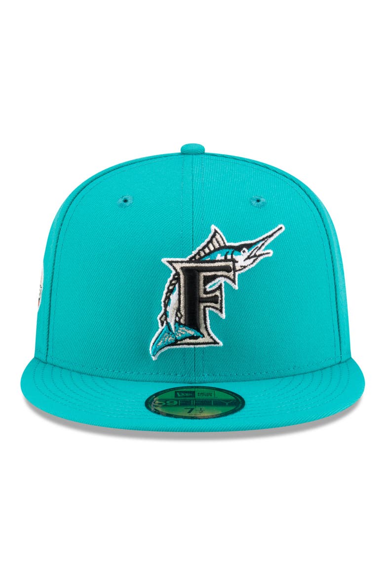 x Diet Starts Monday 59FIFTY Florida Marlins Fitted Baseball Cap, Alternate, color, BLUE/ GREEN