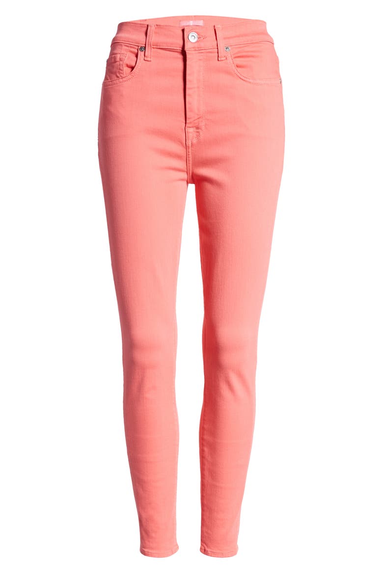 7 For All Mankind® High Waist Ankle Skinny Jeans, Alternate, color, SUNSETCORL
