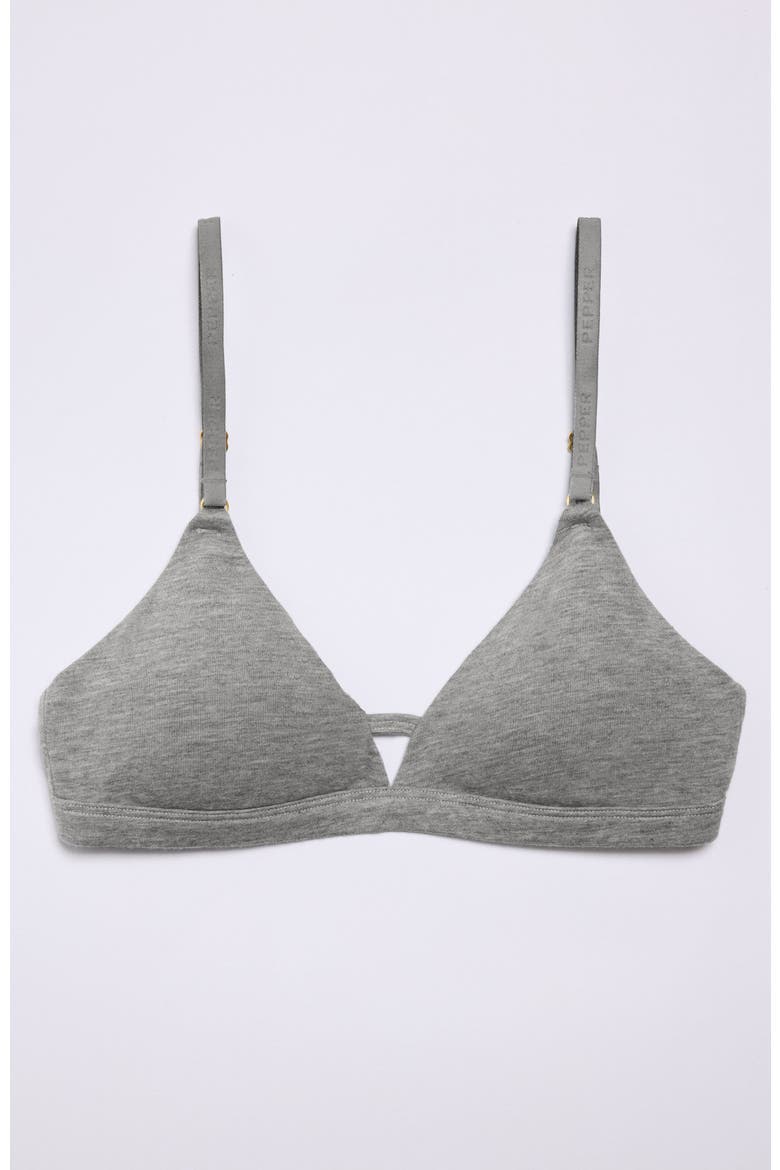 Supima Cotton Wirefree Bra, Alternate, color, Heather Grey