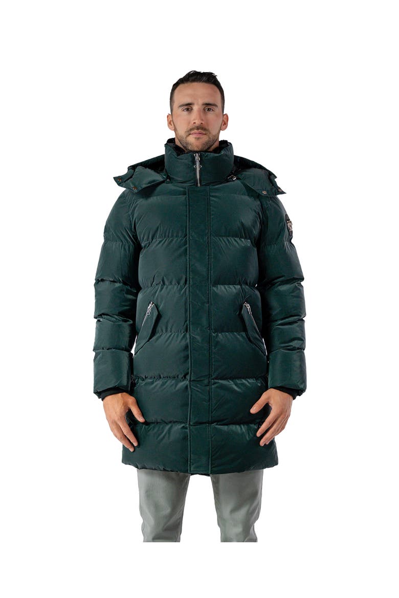 Men's Penguin Long Length Quilted Coat, Main, color, GREEN DIAMOND
