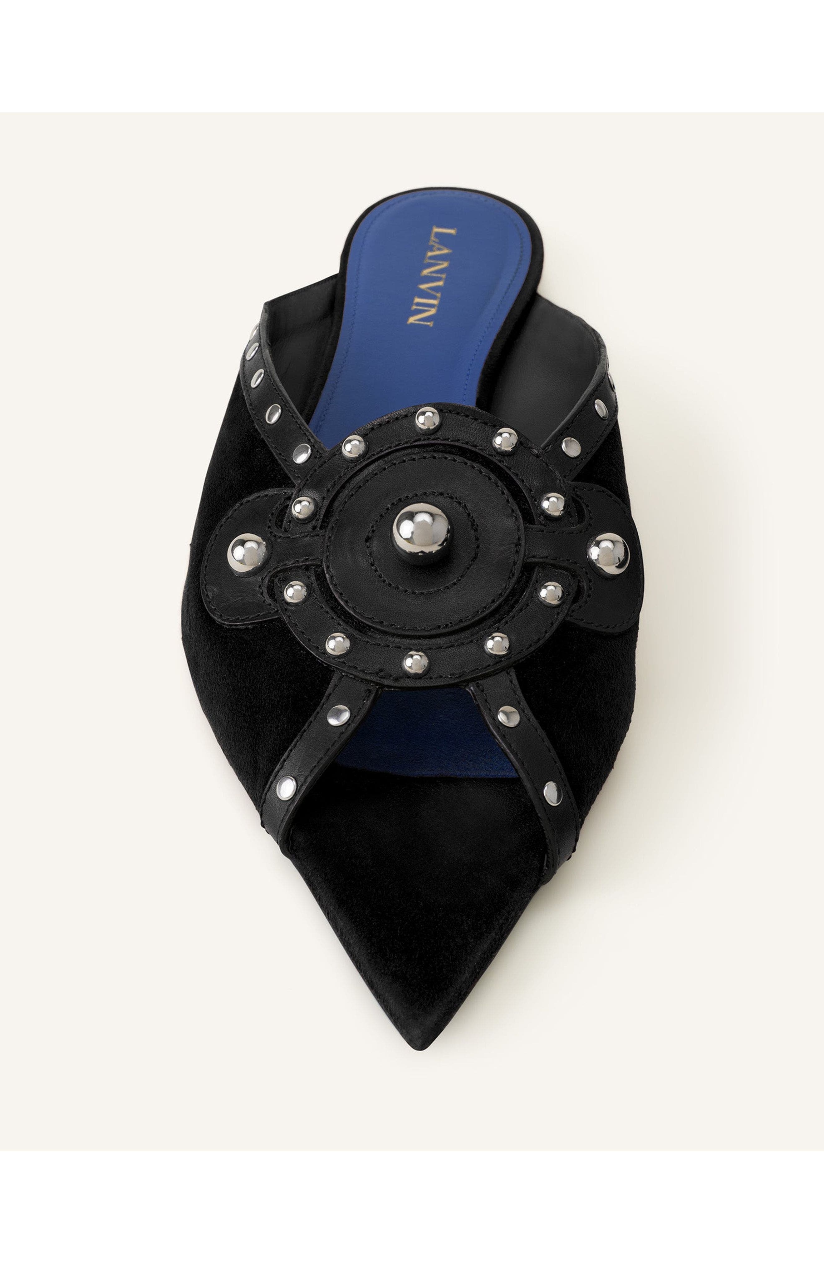 Lanvin Eclipse Arch Flat Mule, Alternate, color, Black