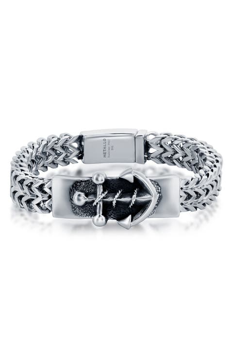 Men's Anchor ID Franco Chain Bracelet