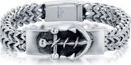 Metallo Men's Anchor ID Franco Chain Bracelet