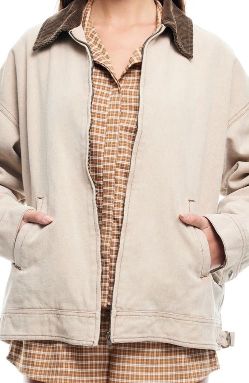 Shop Lioness Workwear Water Repellent Cotton Jacket In Stone
