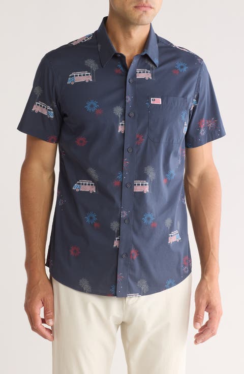 What Goes Up Short Sleeve Button-Up Shirt