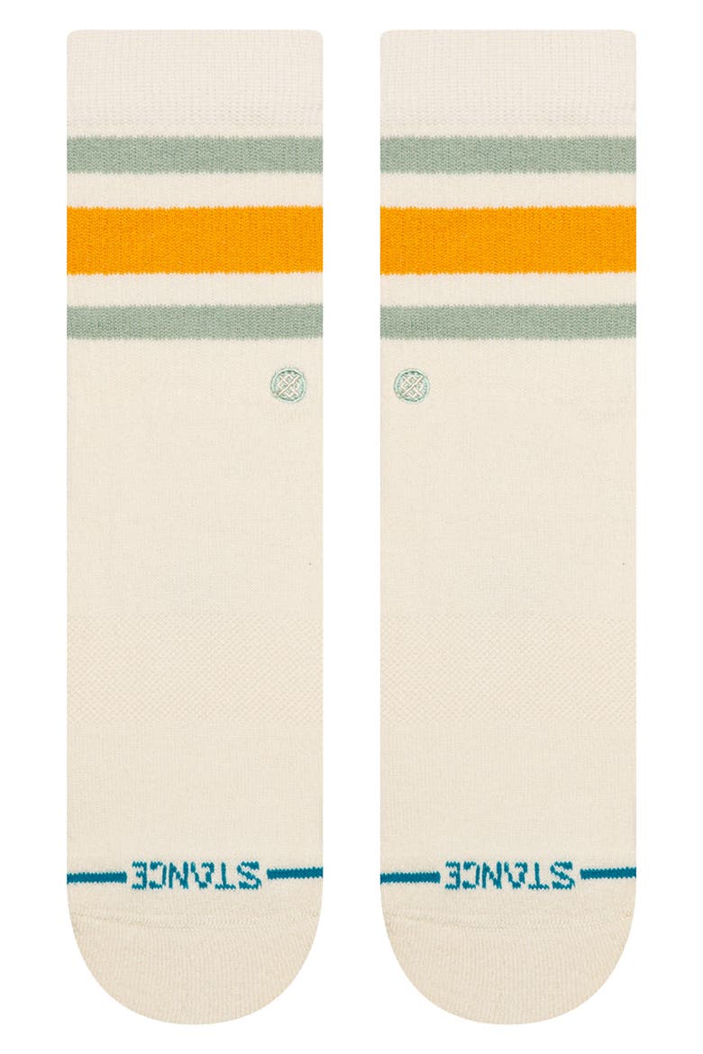 Boyd Street Crew Socks, Main, color, IVORY/ SEAGREEN