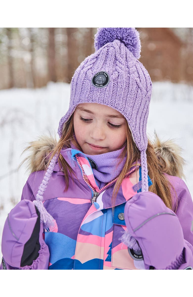 Deux par Deux Little Girl's Solid Mittens Purple, Alternate, color, 