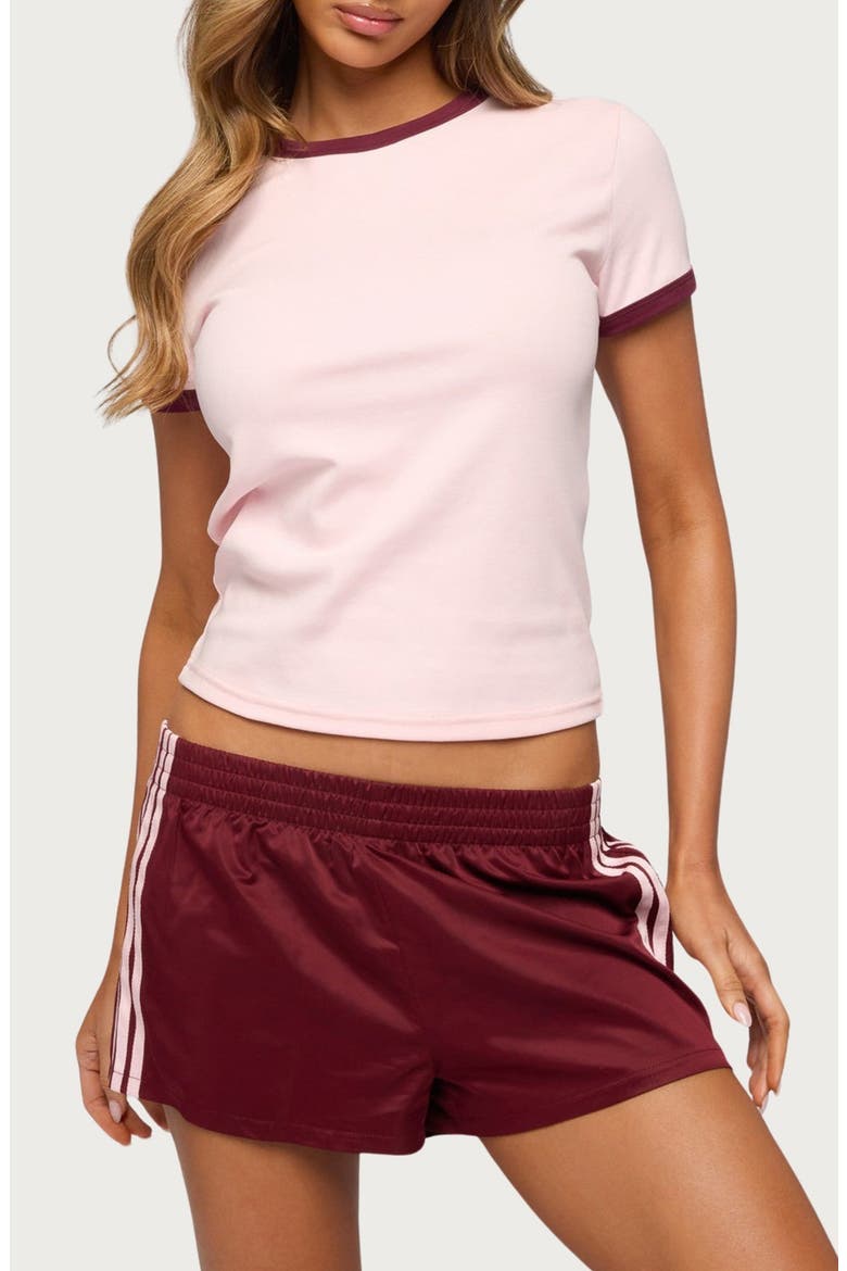 Zeke Contrast Trim T-Shirt, Main, color, PINK