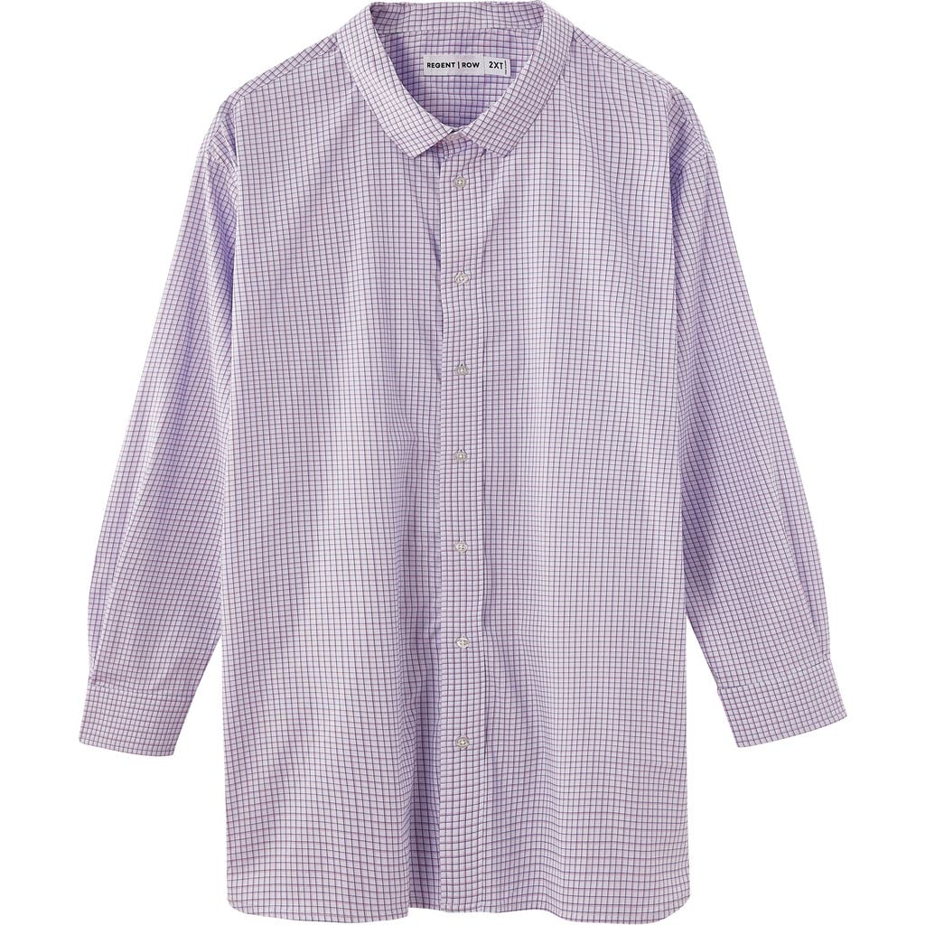 Regent Row Big And Tall Stanton Shirt Long Sleeve Button Down In Pink-blue-check