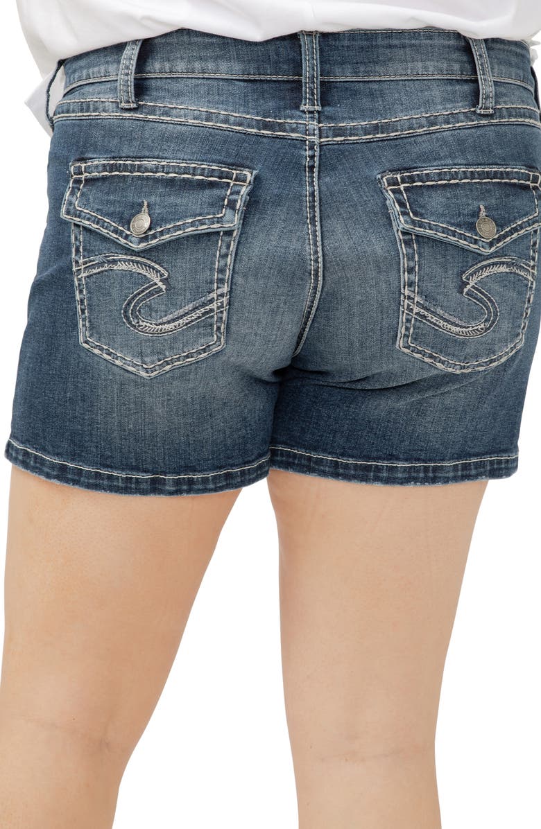 Silver Jeans Co. Suki Curvy Mid Rise Denim Shorts, Alternate, color,