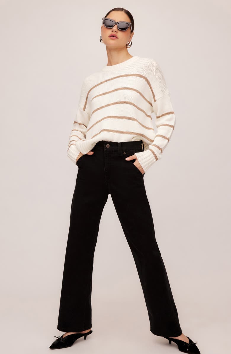 FIFTEEN TWENTY Luca Stripe Crewneck Sweater, Alternate, color, Ivory Stripe