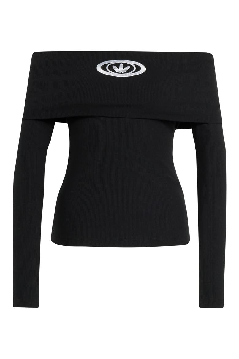 Campus 2000 Off the Shoulder Top, Alternate, color, BLACK