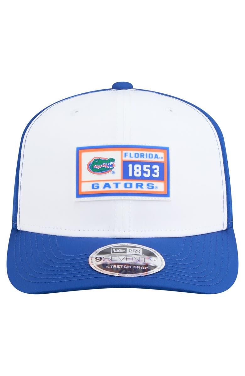 New Era Men's New Era White/Royal Florida Gators Perforated Patched 9SEVENTY Adjustable Hat, Alternate, color, White