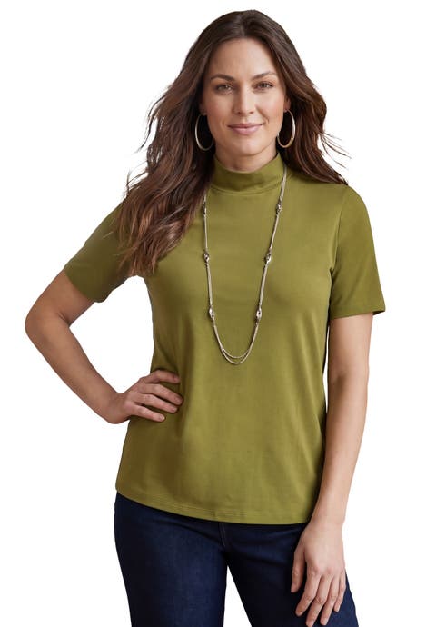 Short Sleeve Mock Neck
