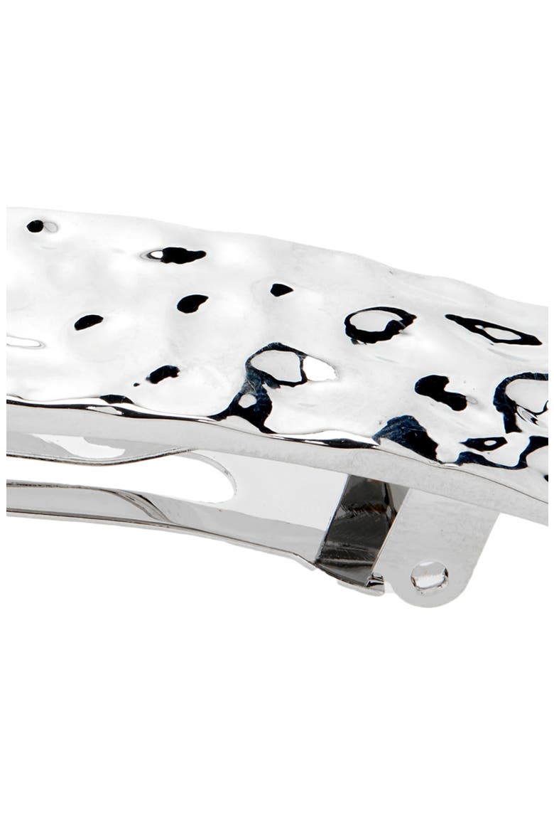 Alia Hammered Barrette, Alternate, color, SILVER