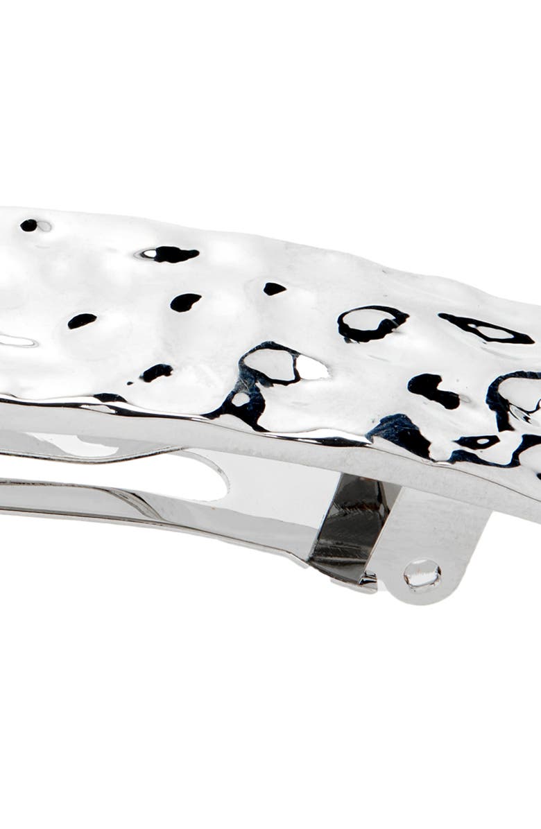 L. Erickson Alia Hammered Barrette, Alternate, color, Silver