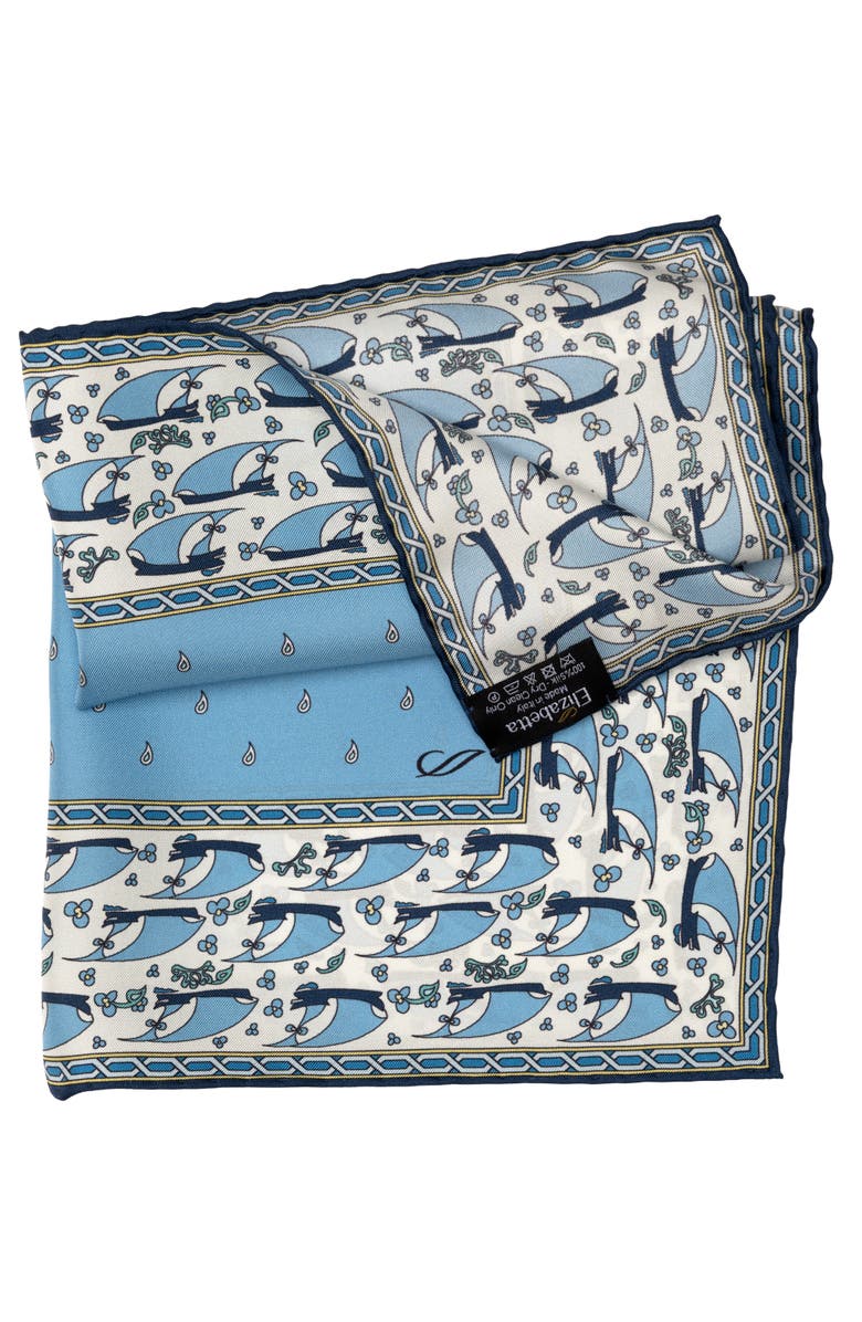 Elizabetta Ostia - Silk Pocket Square for Men, Alternate, color, Light Blue