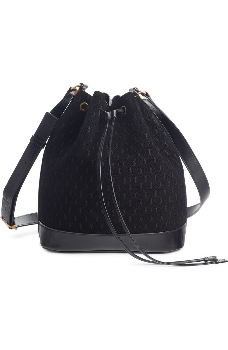 Saint Laurent Le Monogramme Calfskin Suede Bucket Bag, Main, color,