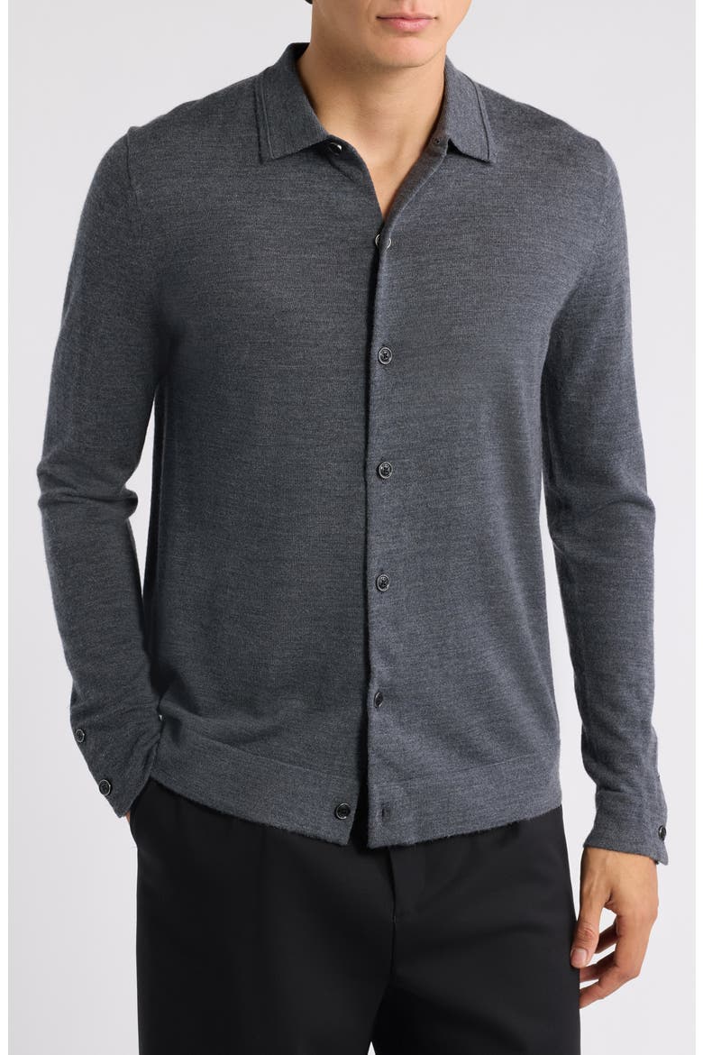 Forbes Button Front Wool Cardigan, Main, color, DERBY GREY MELA
