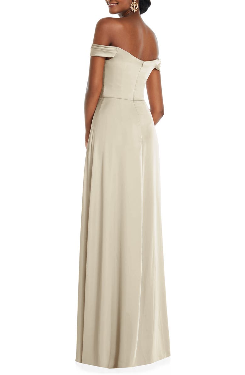 Dessy Collection Off the Shoulder Satin Gown, Alternate, color, 