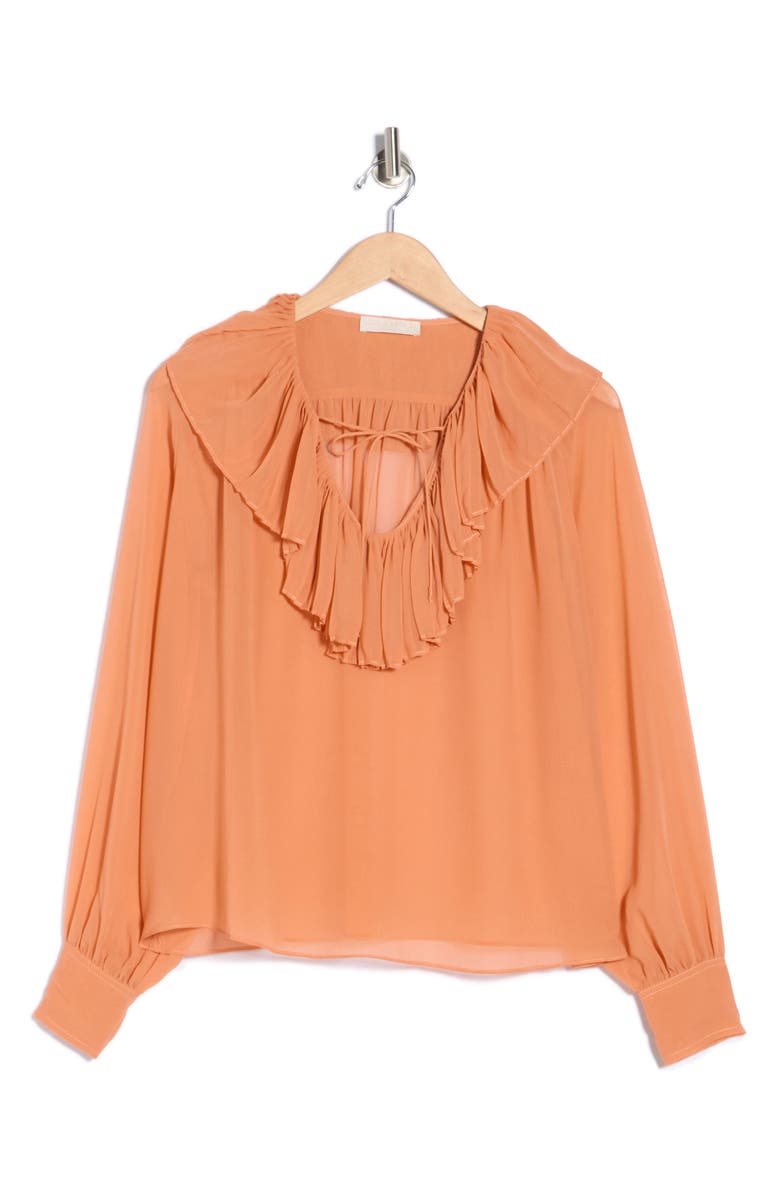 Ulla Johnson Lilia Ruffle Silk Top, Alternate, color,