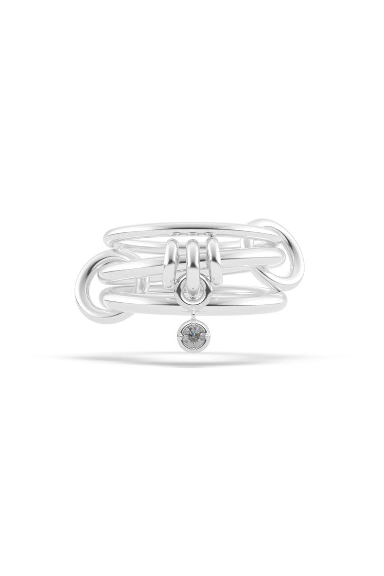 Piera Sterling Silver Link Ring, Main, color, SILVER