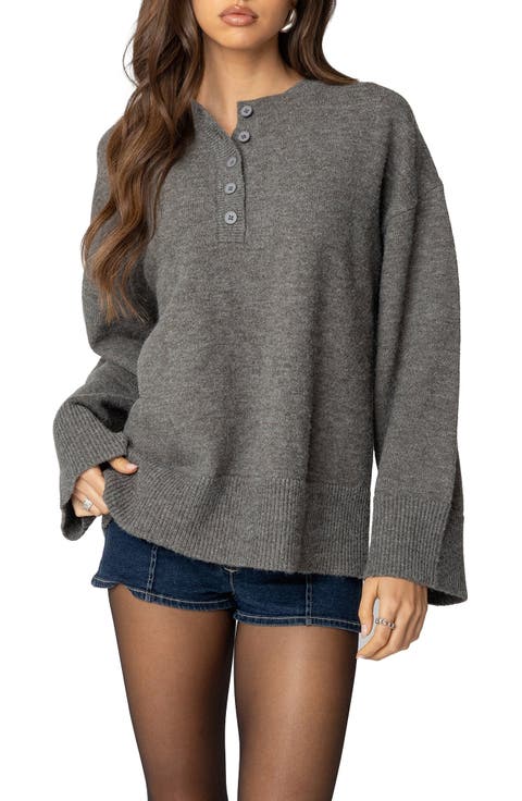 Montana Half Button Oversize Sweater