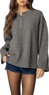 EDIKTED Montana Half Button Oversize Sweater