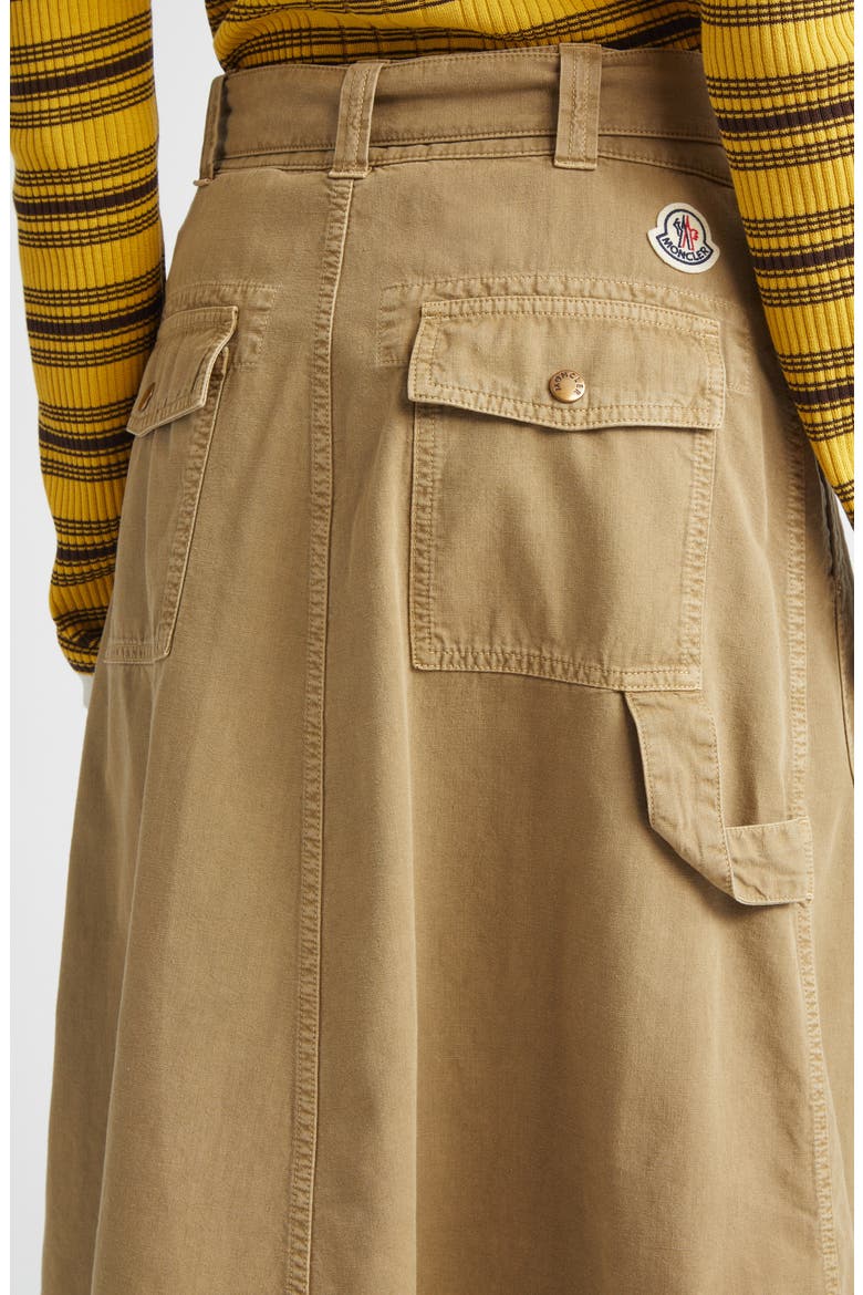 Belted Cotton A-Line Skirt, Alternate, color, BEIGE