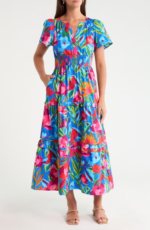 Palmer Floral Tiered Cotton Maxi Dress