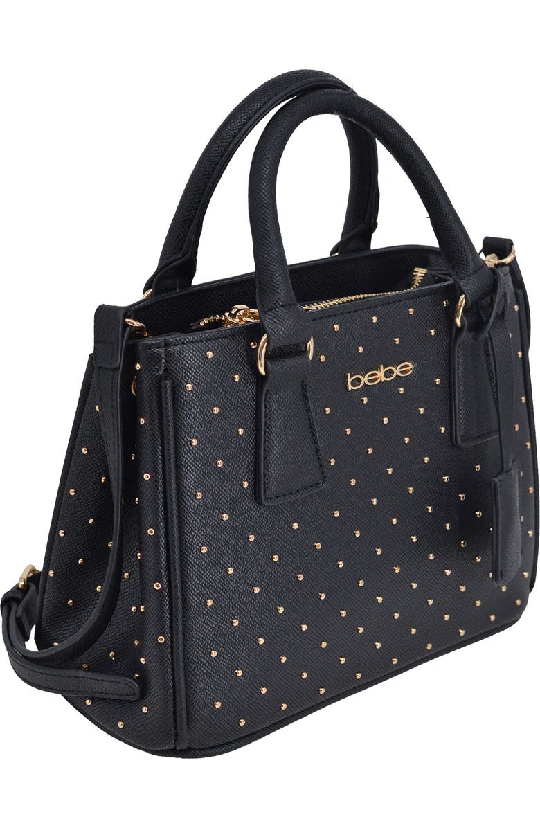 bebe Sagan Studded Mini Satchel, Alternate, color, Black