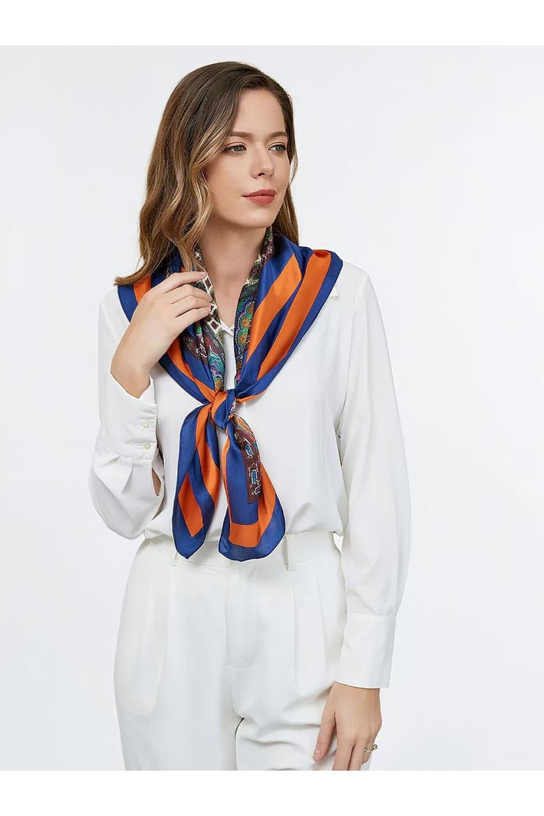 Pure Silk Bohemian Square Scarf, Alternate, color, Multi